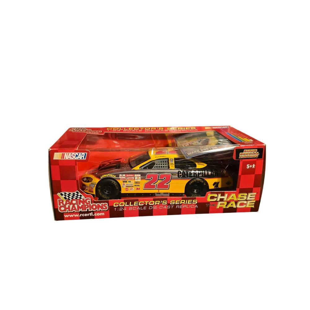 Ward Burton #22 Caterpillar 2002 Chrome Chase Car Racing Champions 1:24 1/1500